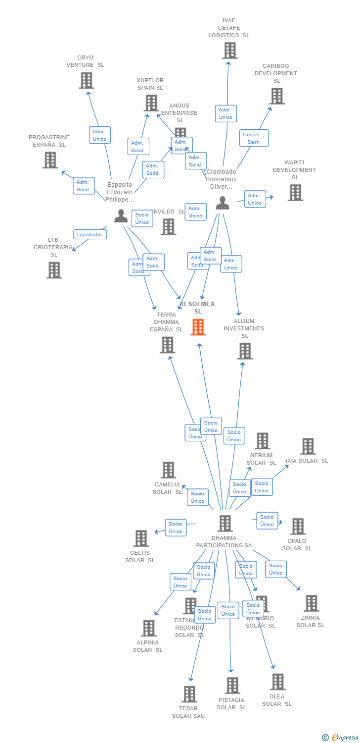 Vinculaciones societarias de DESOLMEX SL