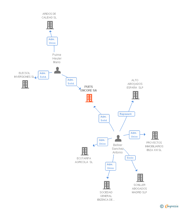 Vinculaciones societarias de PUITS ENCORE SA