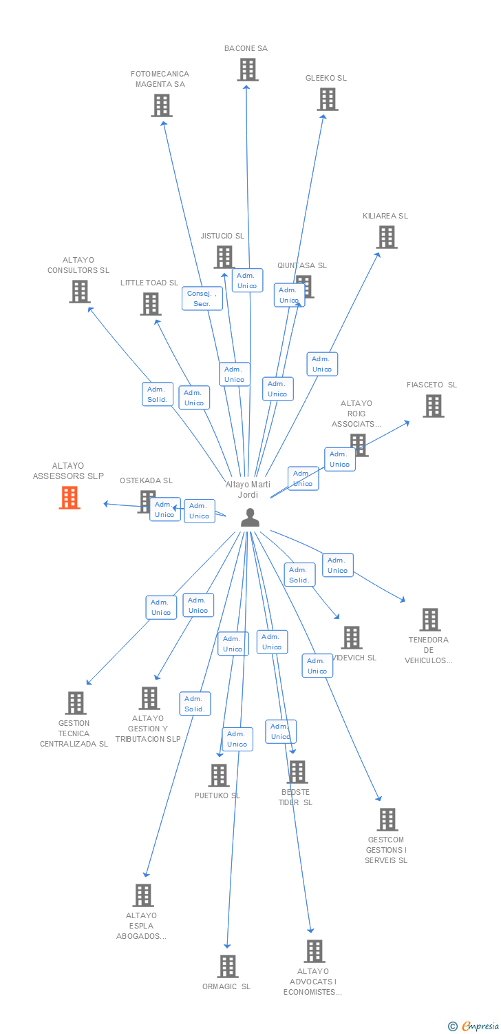 Vinculaciones societarias de ALTAYO ASSESSORS SLP