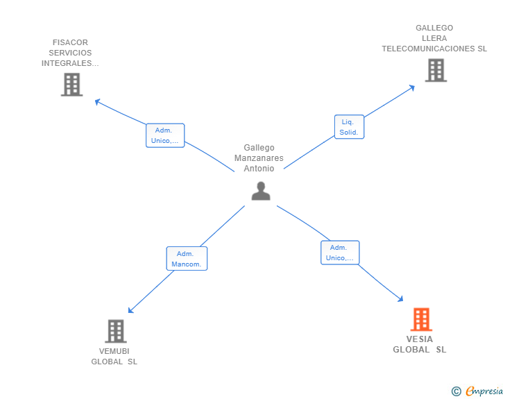 Vinculaciones societarias de VESIA GLOBAL SL
