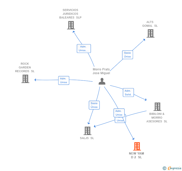 Vinculaciones societarias de NEW YAM D 2 SL