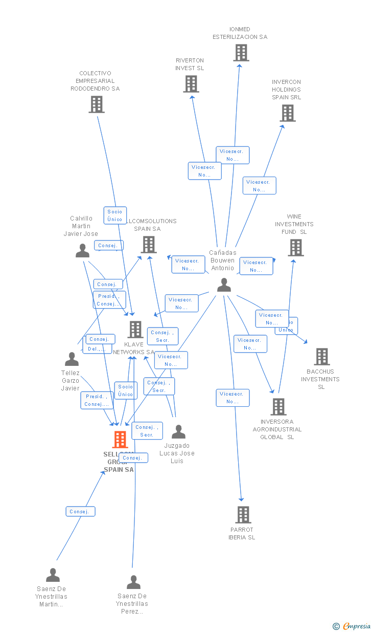 Vinculaciones societarias de SELLCOM GROUP SPAIN SA