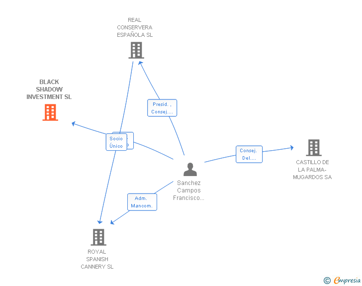 Vinculaciones societarias de BLACK SHADOW INVESTMENT SL