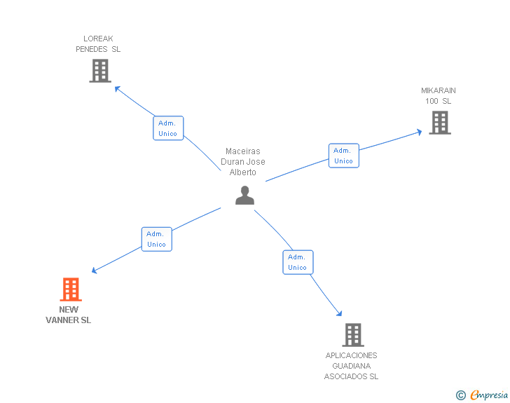 Vinculaciones societarias de NEW VANNER SL
