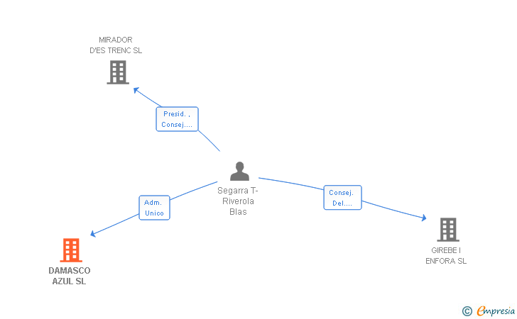 Vinculaciones societarias de DAMASCO AZUL SL