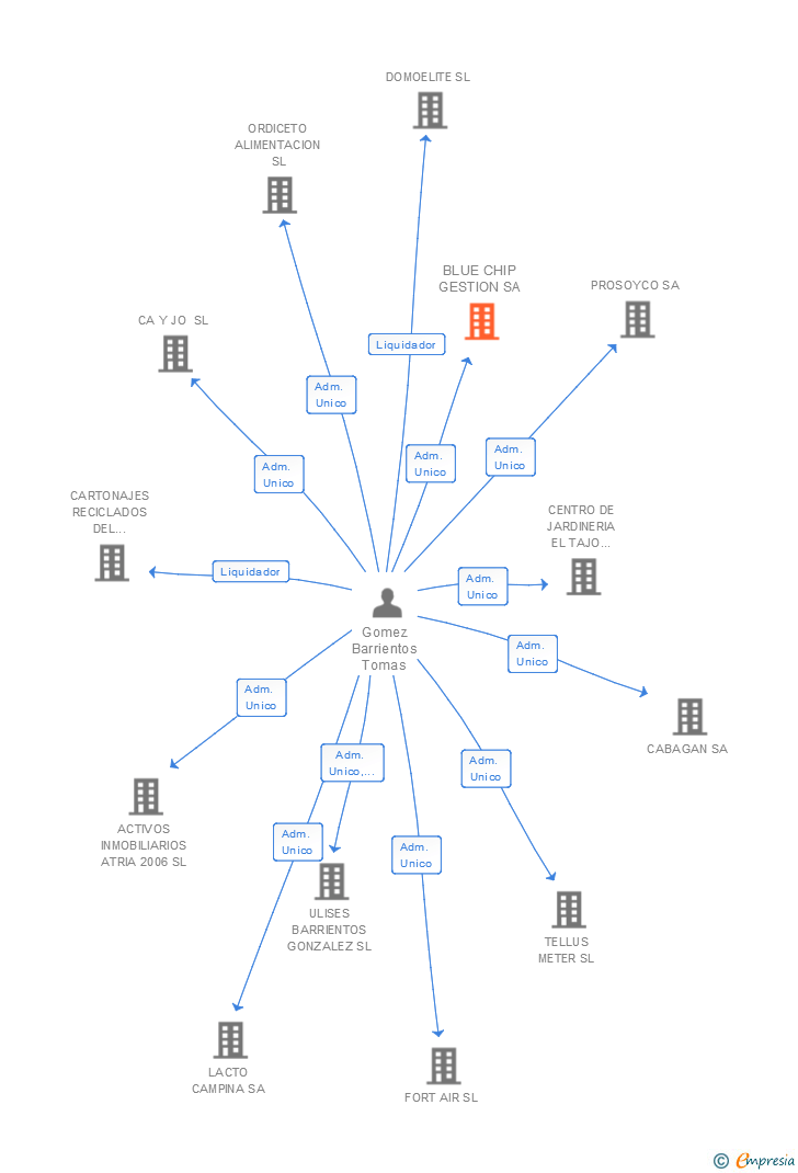 Vinculaciones societarias de BLUE CHIP GESTION SA