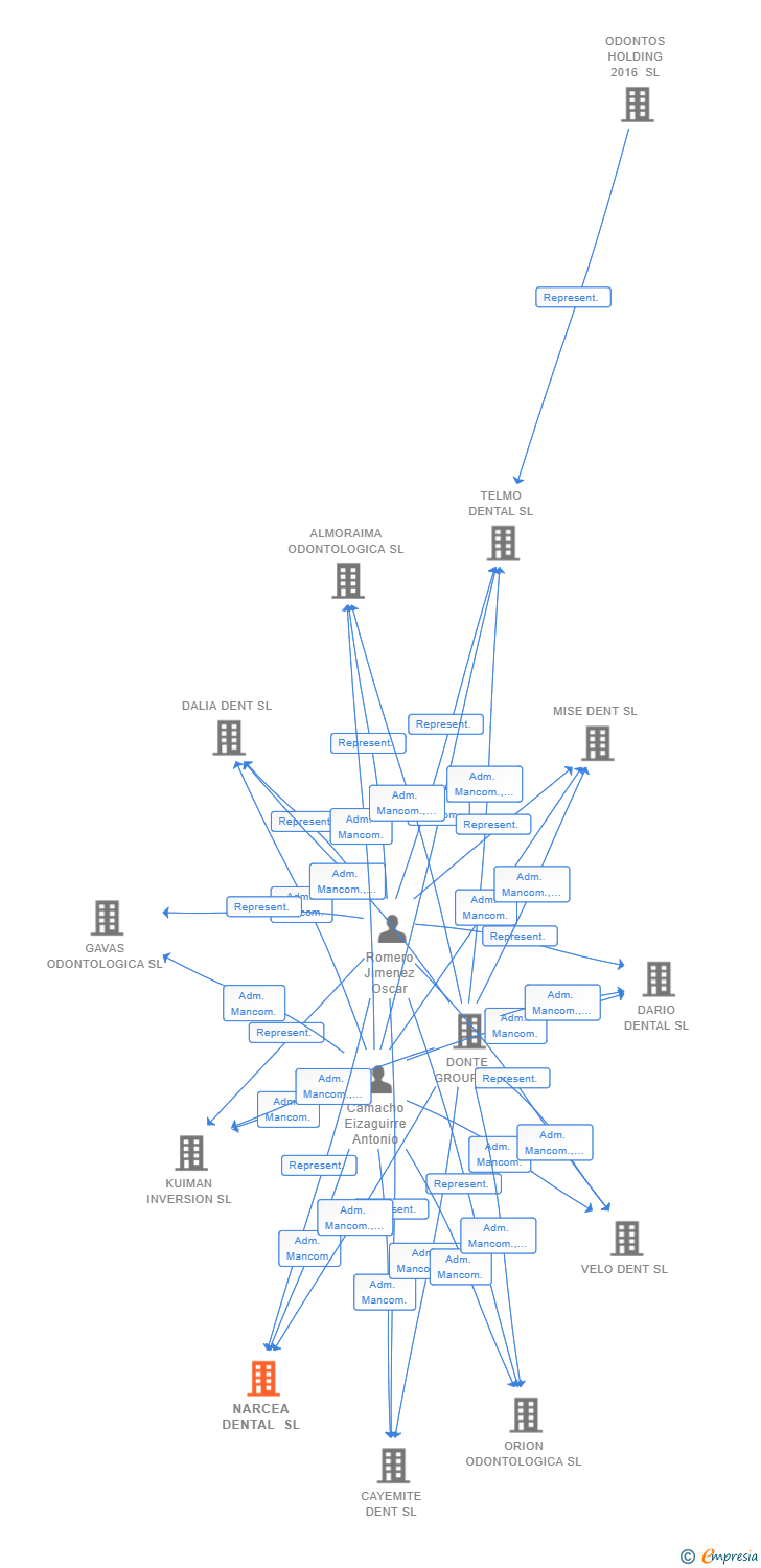 Vinculaciones societarias de NARCEA DENTAL SL