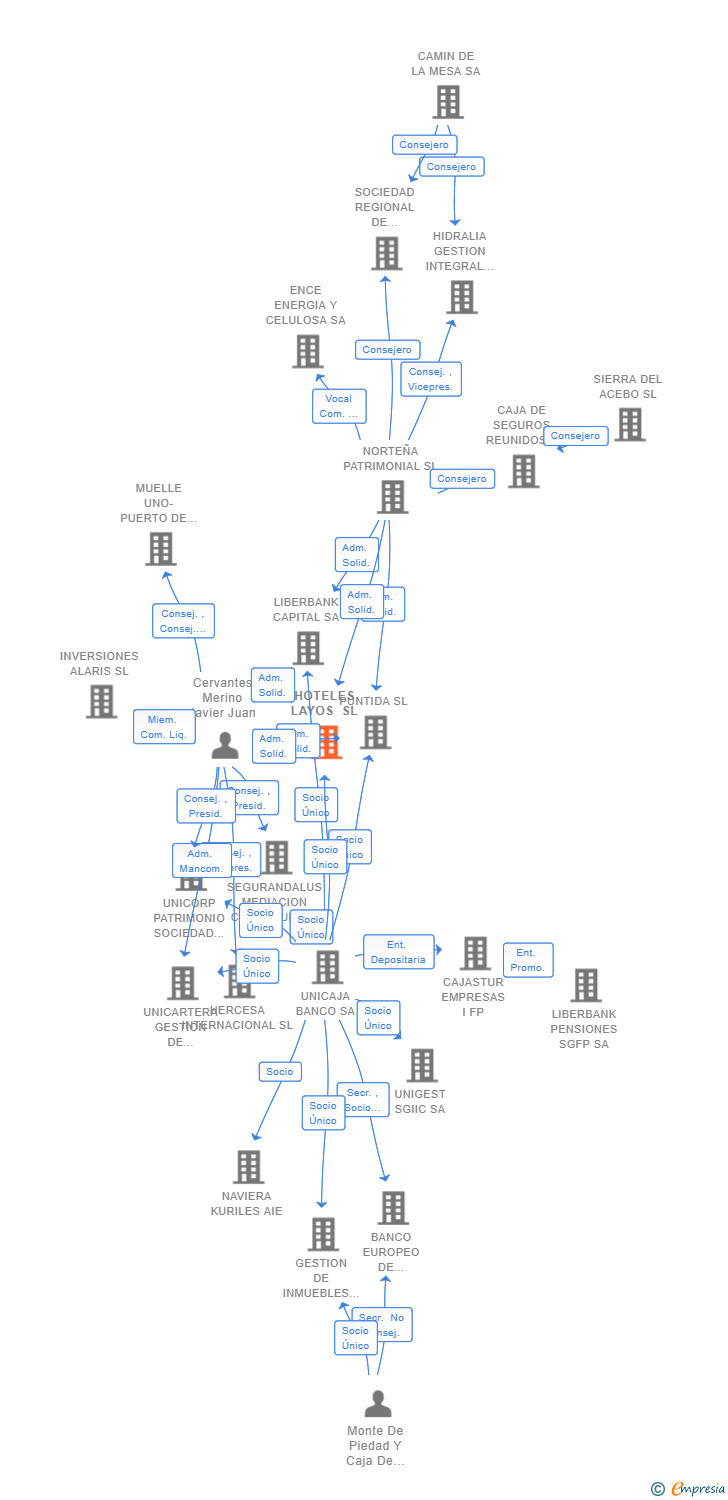 Vinculaciones societarias de HOTELES LAYOS SL