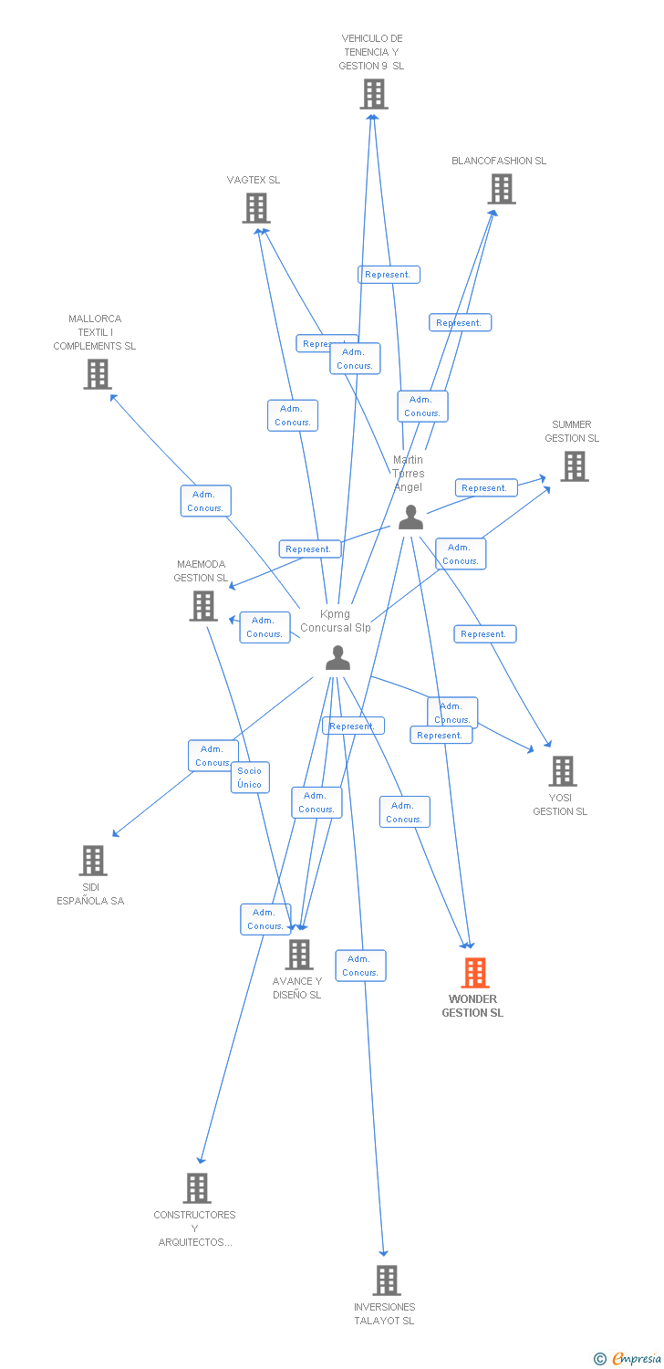 Vinculaciones societarias de WONDER GESTION SL