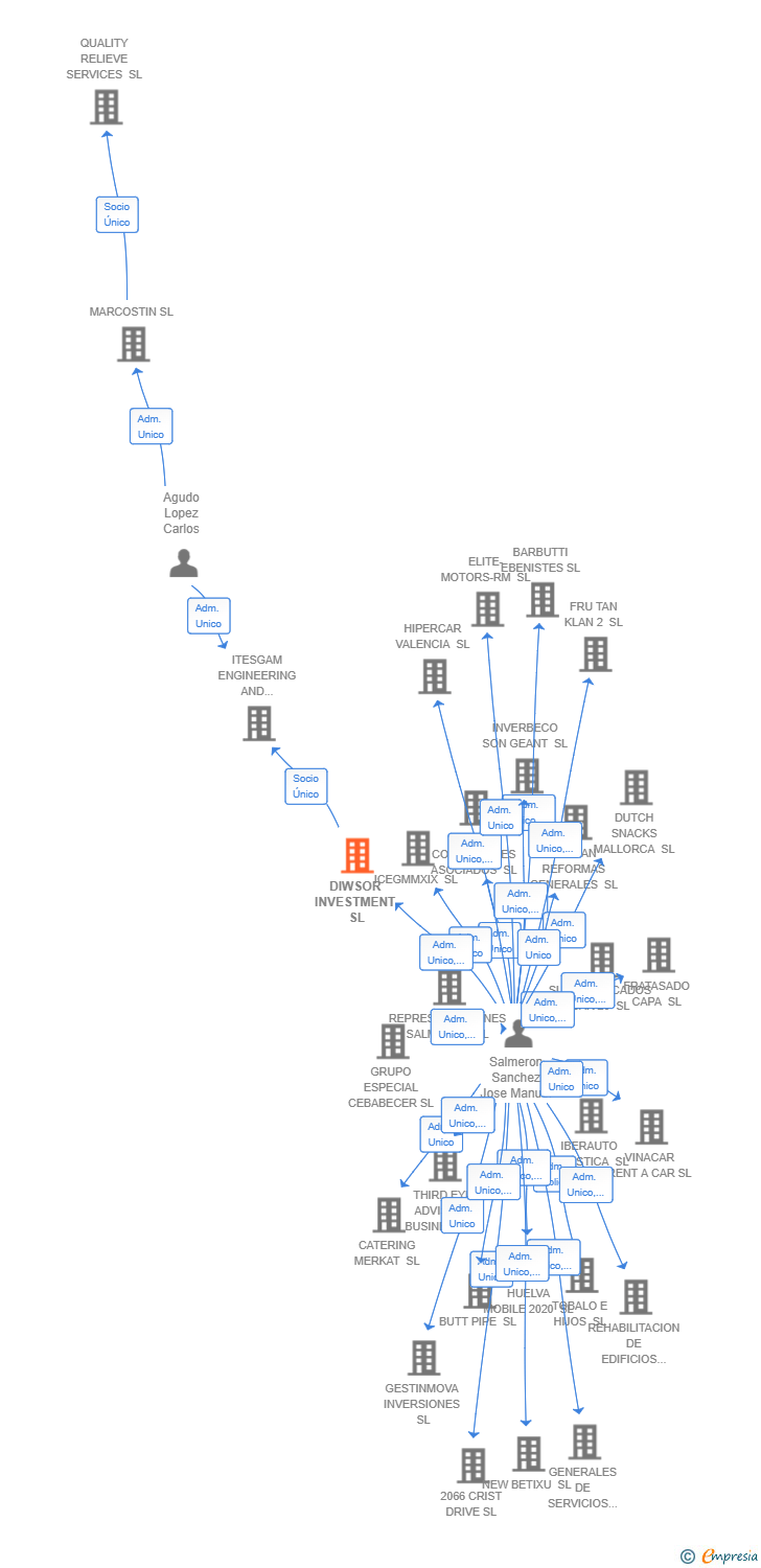Vinculaciones societarias de DIWSOR INVESTMENT SL