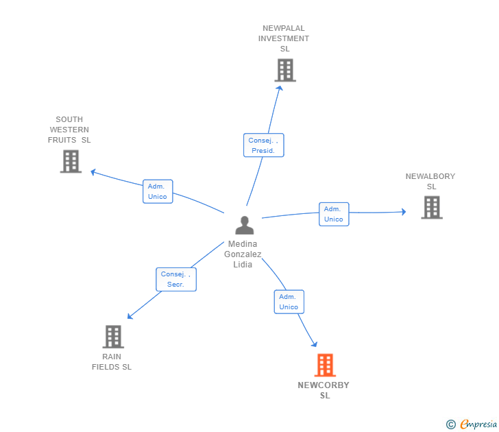 Vinculaciones societarias de NEWCORBY SL