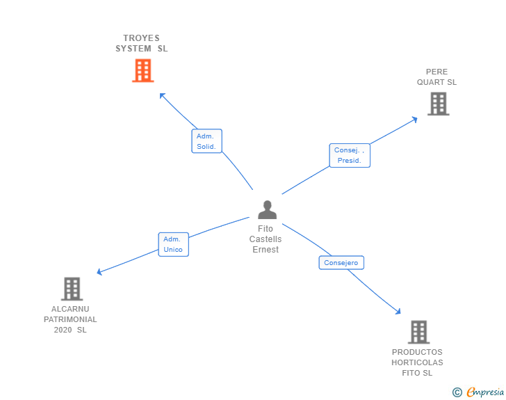 Vinculaciones societarias de TROYES SYSTEM SL