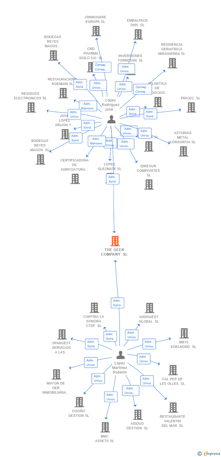 Vinculaciones societarias de THE GEEK COMPANY SL