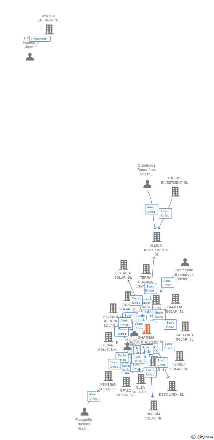 Vinculaciones societarias de DHAMMA PARTICIPATIONS SA