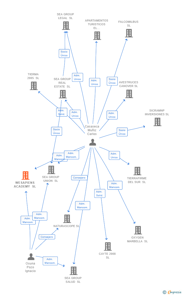 Vinculaciones societarias de WESAPIENS ACADEMY SL