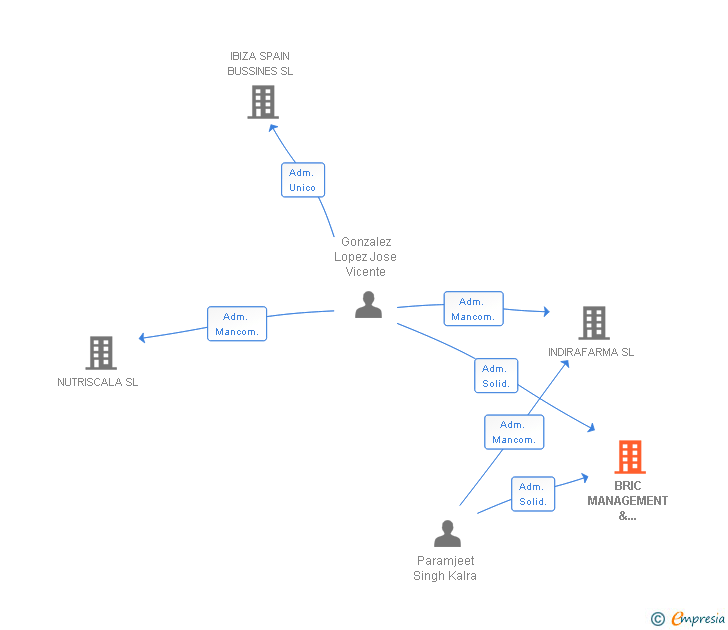 Vinculaciones societarias de BRIC MANAGEMENT & CONSULTING SL