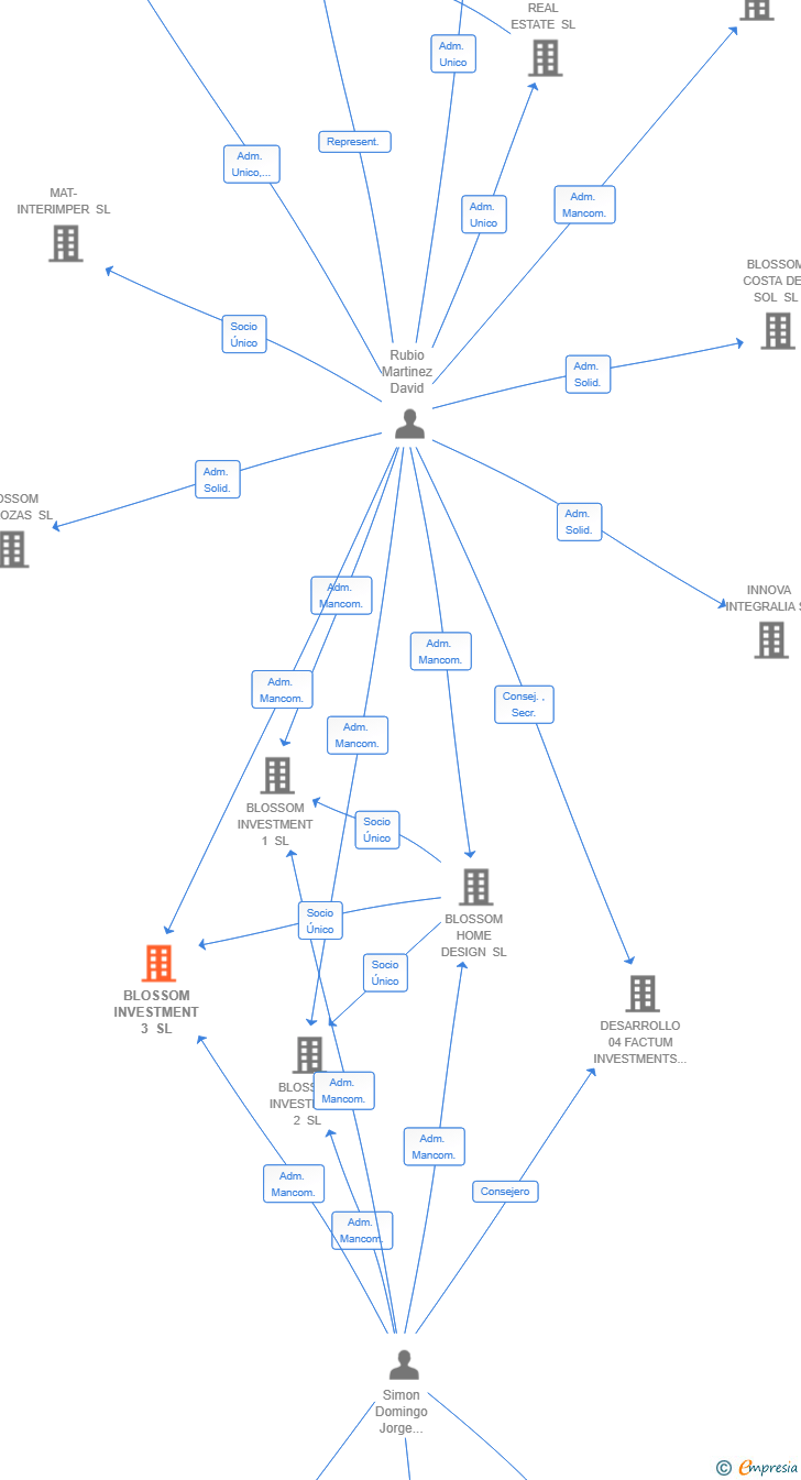 Vinculaciones societarias de BLOSSOM INVESTMENT 3 SL