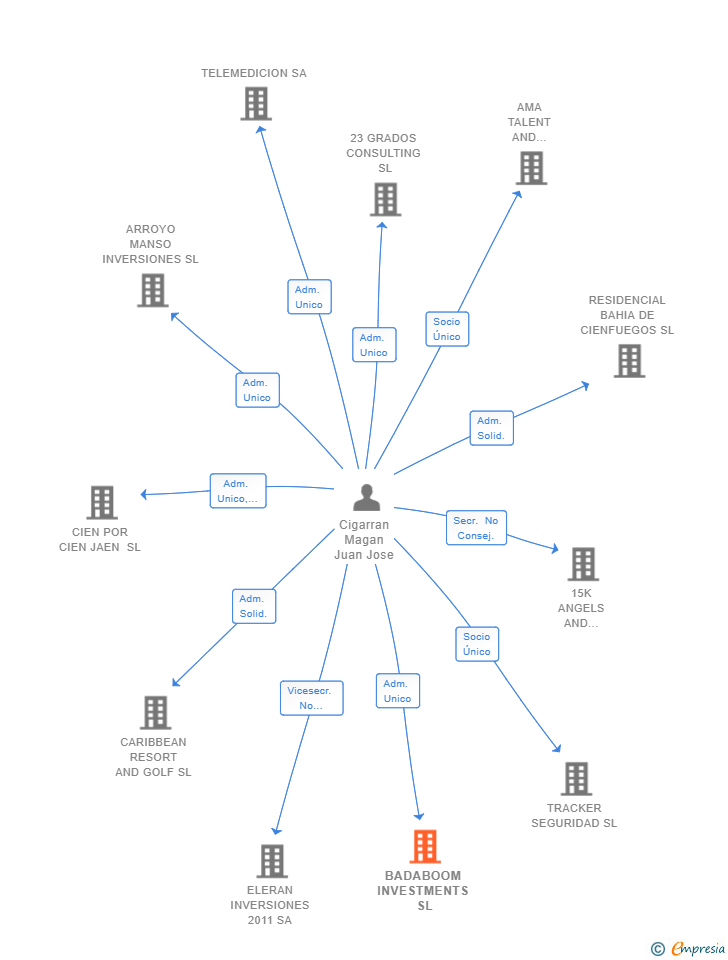 Vinculaciones societarias de BADABOOM INVESTMENTS SL