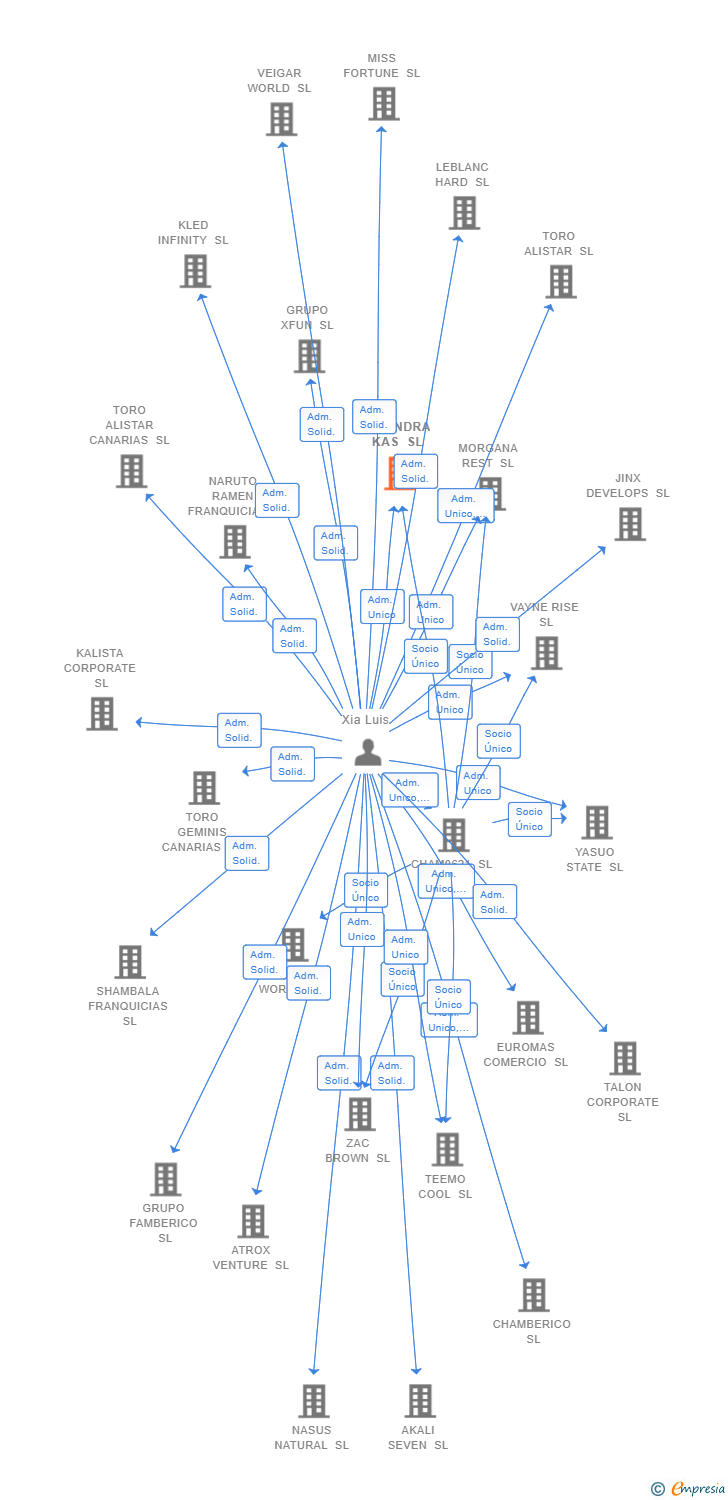 Vinculaciones societarias de LISANDRA KAS SL