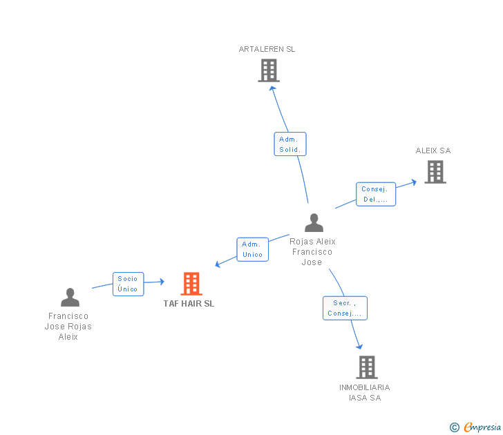 Vinculaciones societarias de TAF HAIR SL