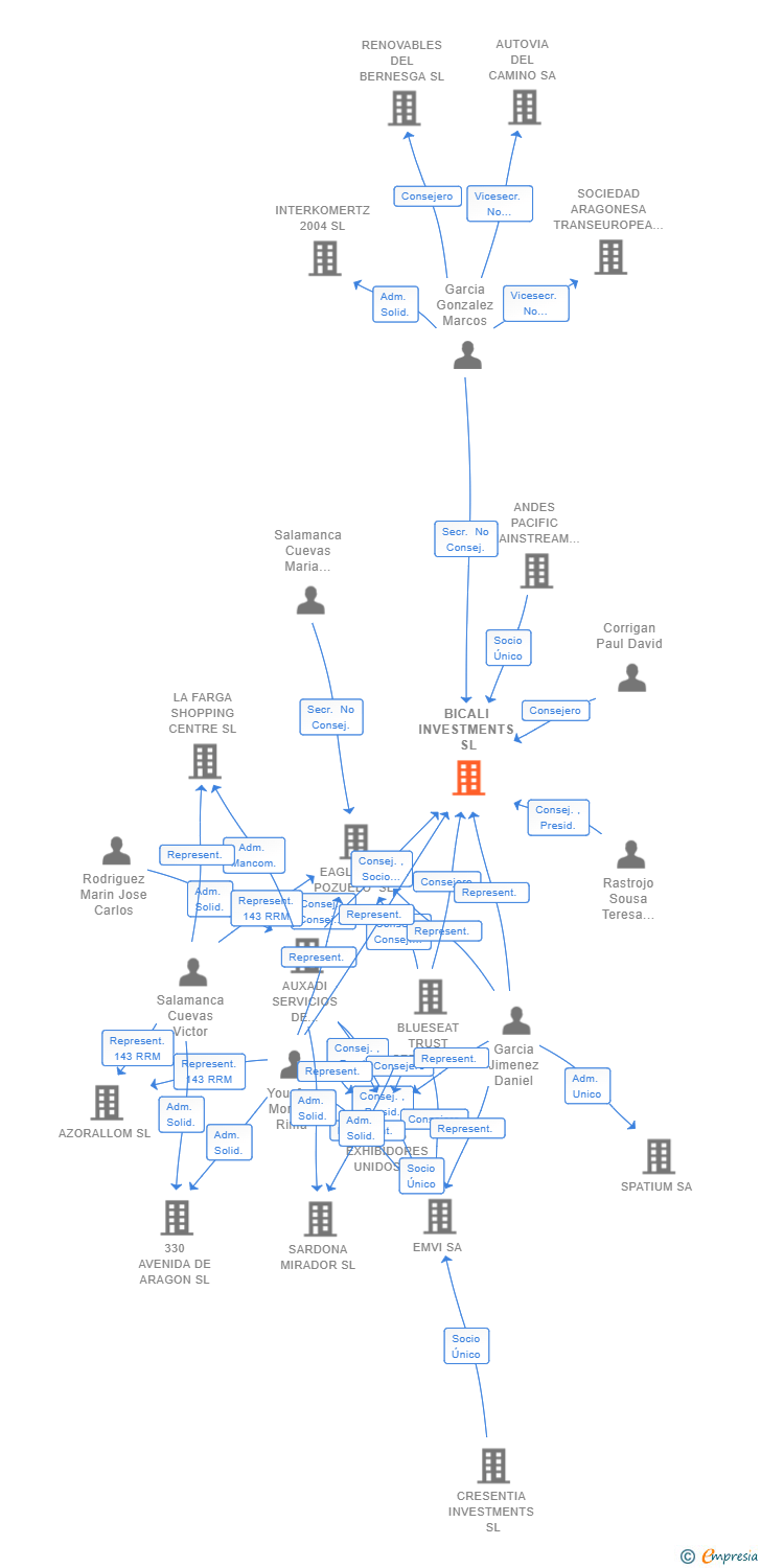 Vinculaciones societarias de BICALI INVESTMENTS SL (EXTINGUIDA)