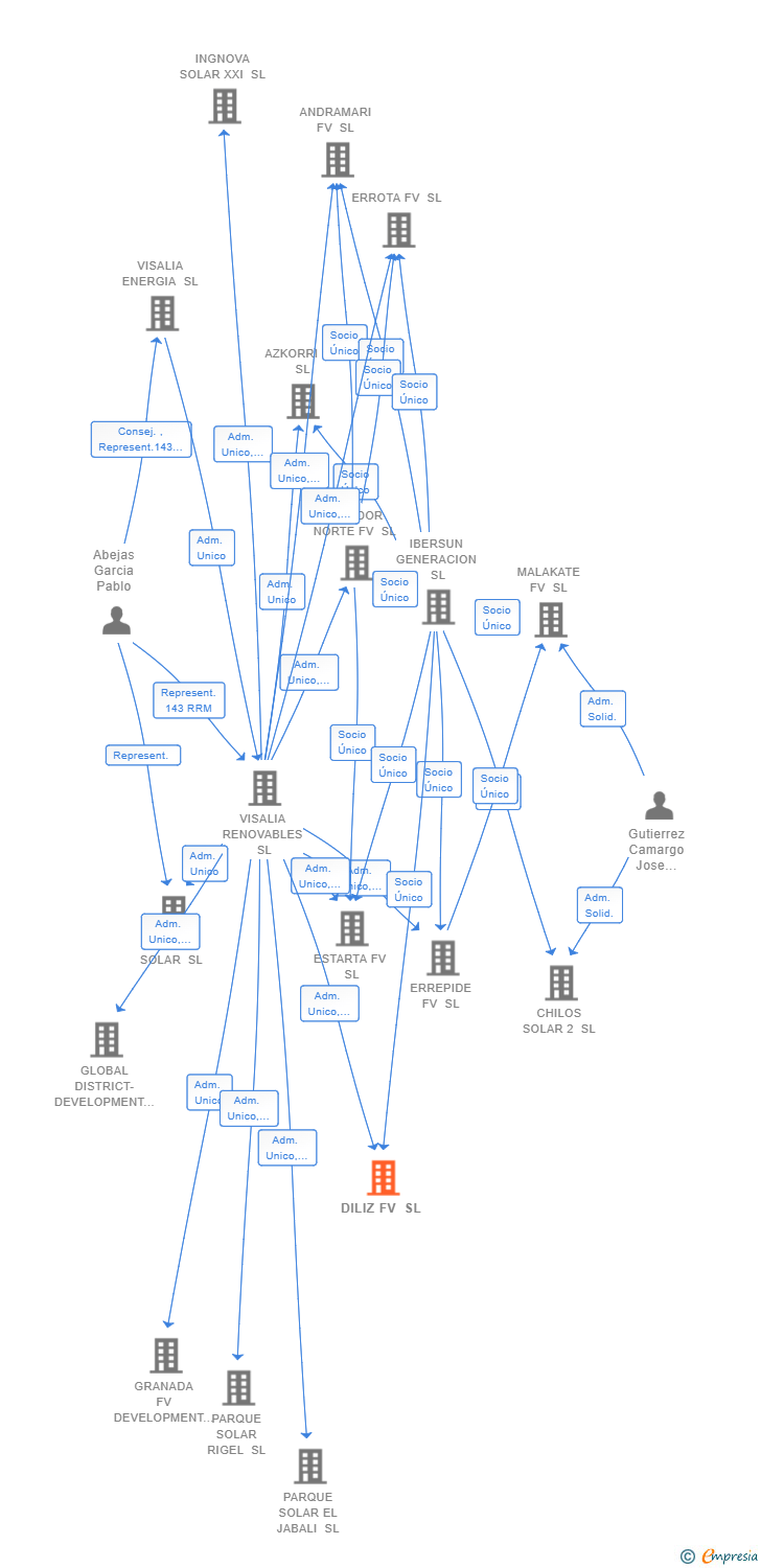 Vinculaciones societarias de DILIZ FV SL