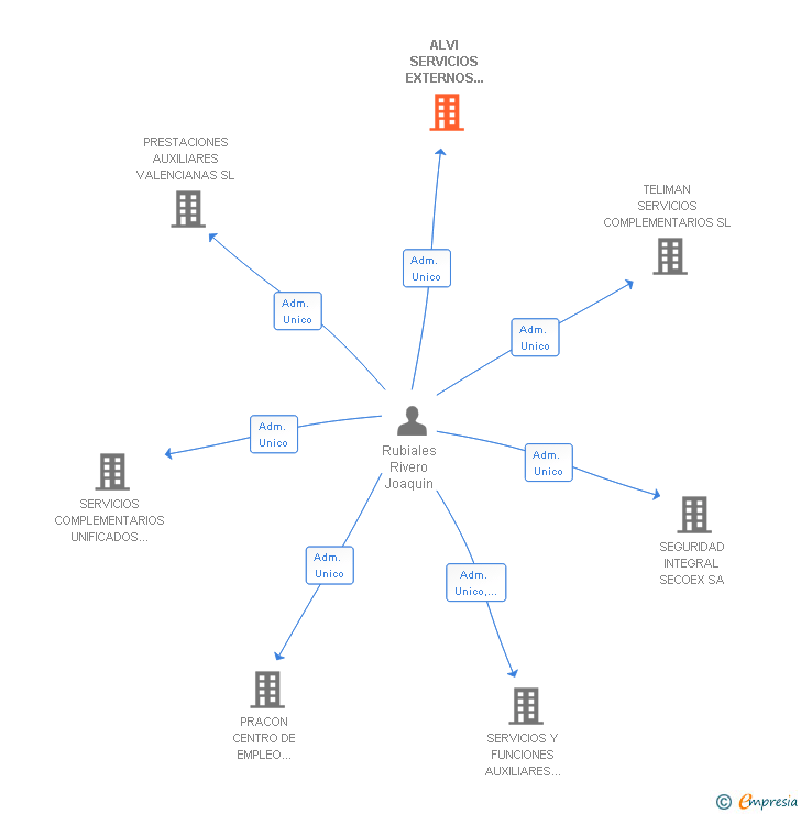 Vinculaciones societarias de ALVI SERVICIOS EXTERNOS A EMPRESAS SL