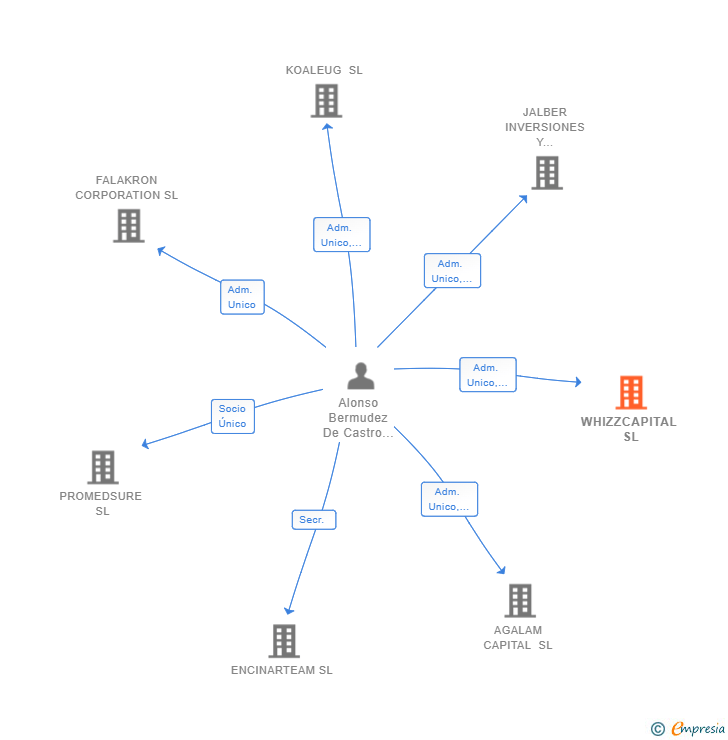 Vinculaciones societarias de WHIZZCAPITAL SL