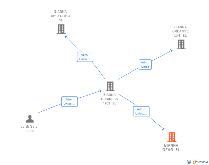 Vinculaciones societarias de BIANNA GEAR SL