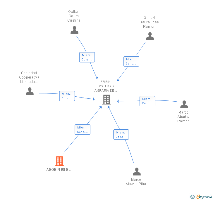 Vinculaciones societarias de ASOBIN 98 SL