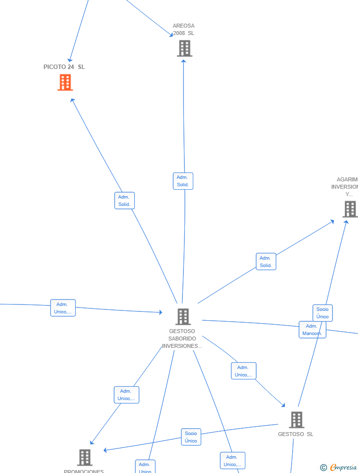 Vinculaciones societarias de PICOTO 24 SL