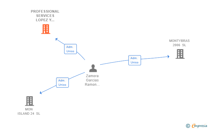 Vinculaciones societarias de PROFESSIONAL SERVICES LOPEZ Y ZAMORA SL