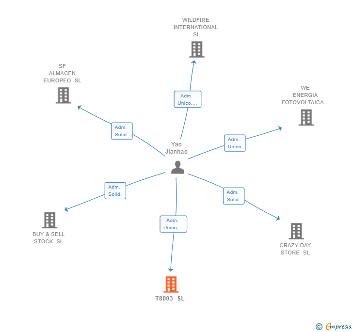 Vinculaciones societarias de T8003 SL