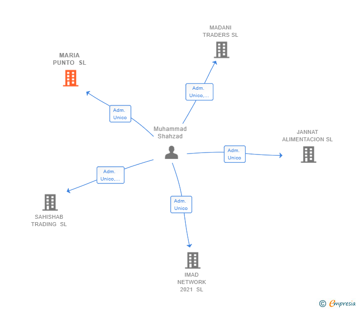 Vinculaciones societarias de MARIA PUNTO SL