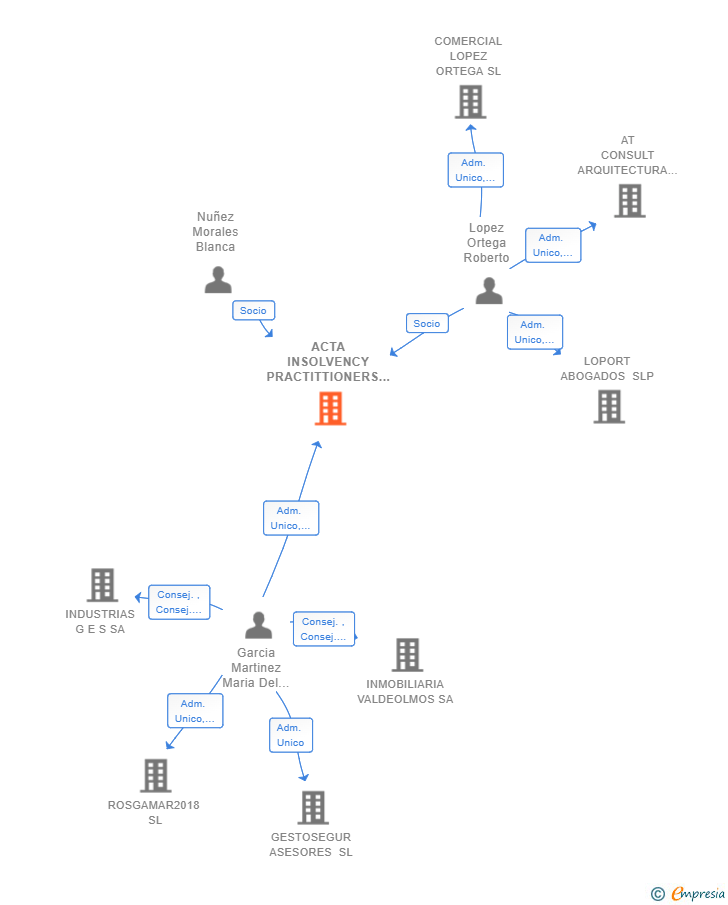 Vinculaciones societarias de ACTA INSOLVENCY PRACTITTIONERS SLP