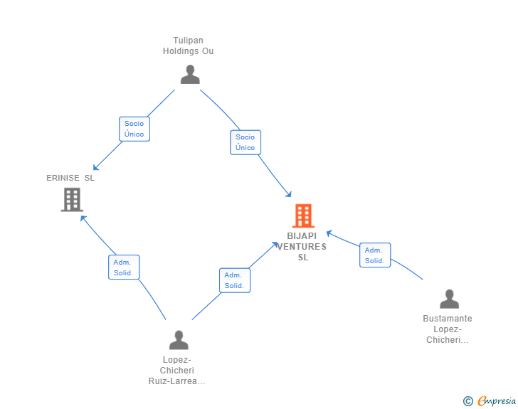 Vinculaciones societarias de BIJAPI VENTURES SL