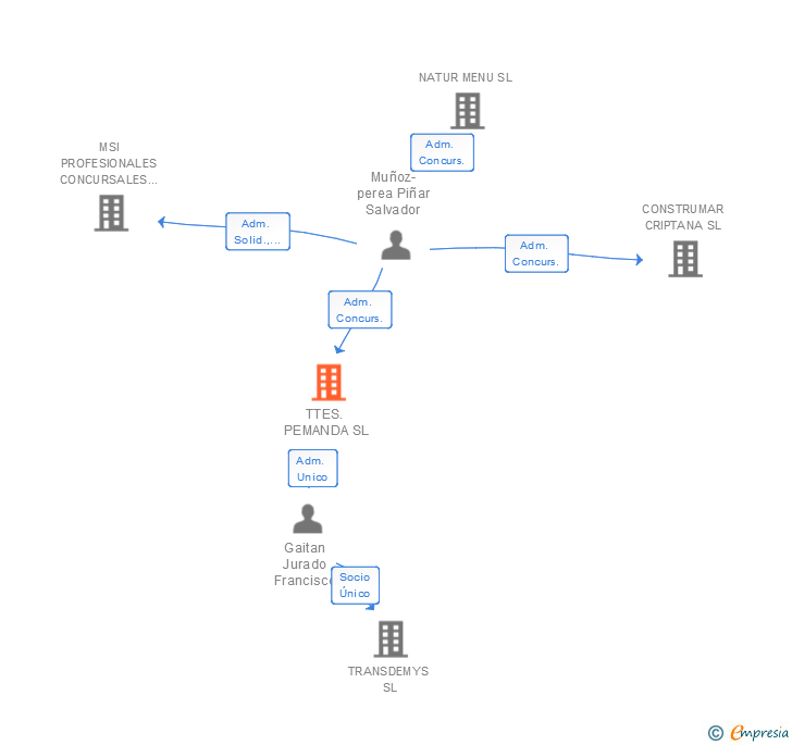 Vinculaciones societarias de TTES. PEMANDA SL