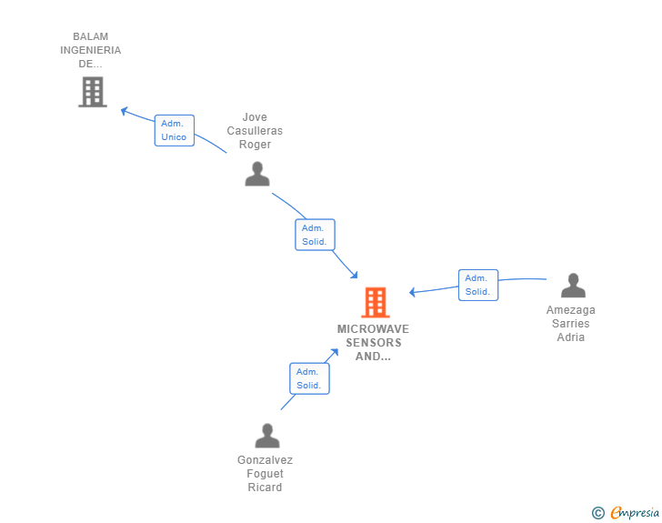 Vinculaciones societarias de MICROWAVE SENSORS AND ELECTRONICS SL