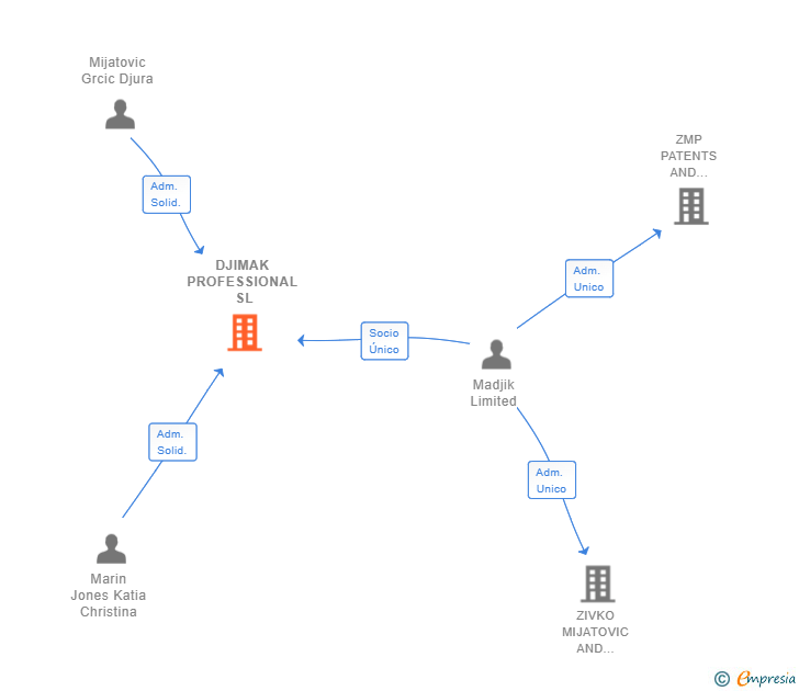 Vinculaciones societarias de DJIMAK PROFESSIONAL SL