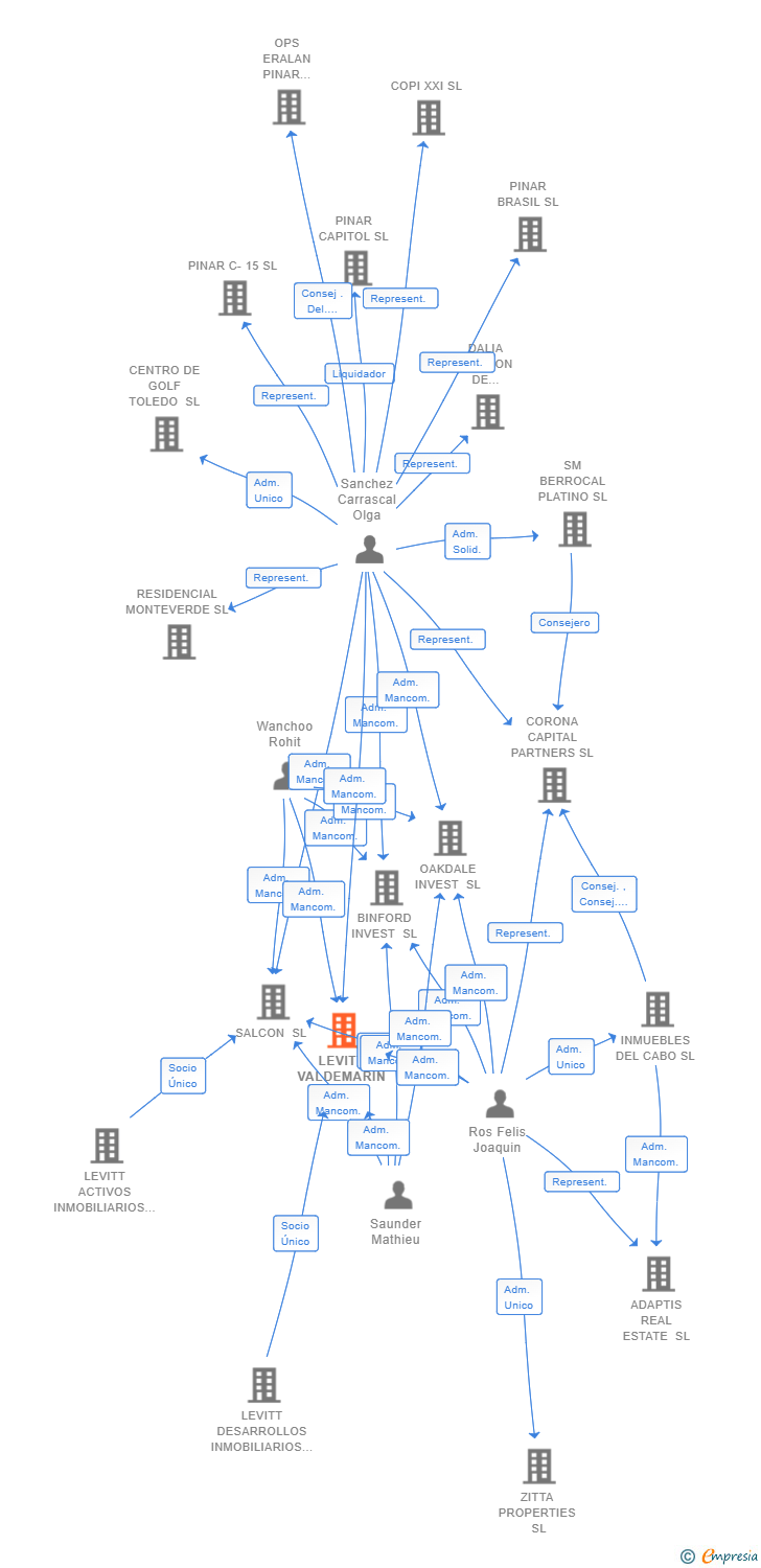 Vinculaciones societarias de LEVITT VALDEMARIN SL