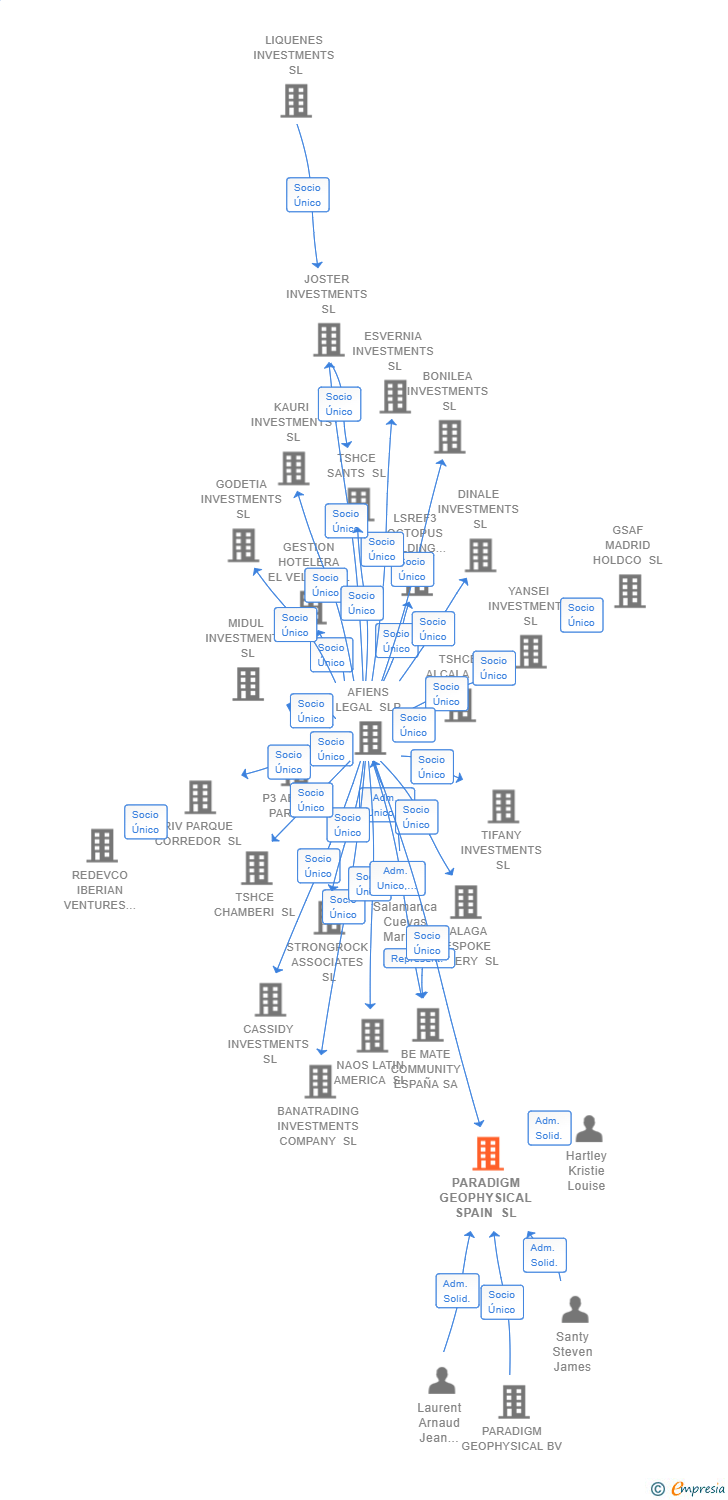 Vinculaciones societarias de PARADIGM GEOPHYSICAL SPAIN SL