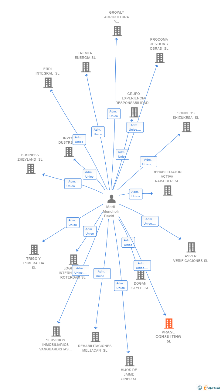 Vinculaciones societarias de PRASE CONSULTING SL