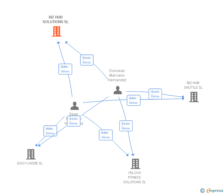 Vinculaciones societarias de BIZ HUB SOLUTIONS SL