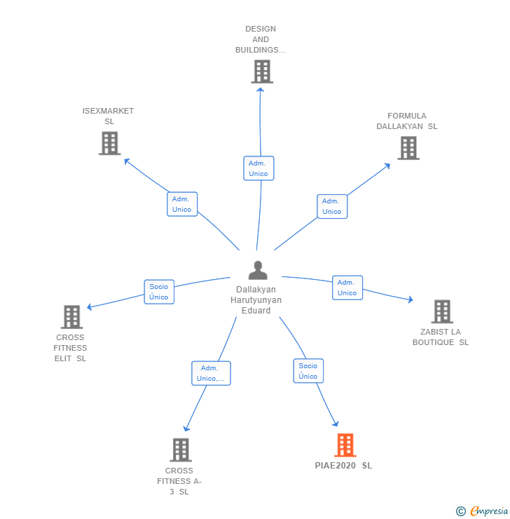 Vinculaciones societarias de PIAE2020 SL