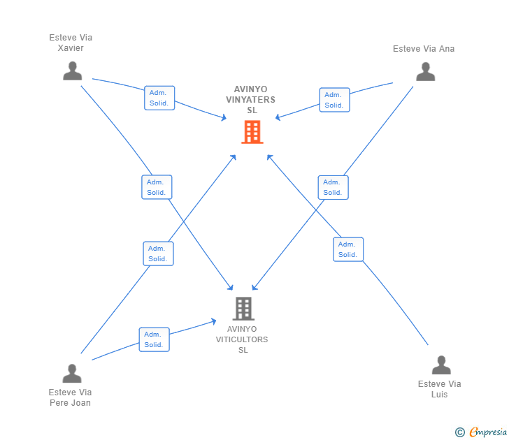 Vinculaciones societarias de AVINYO VINYATERS SL
