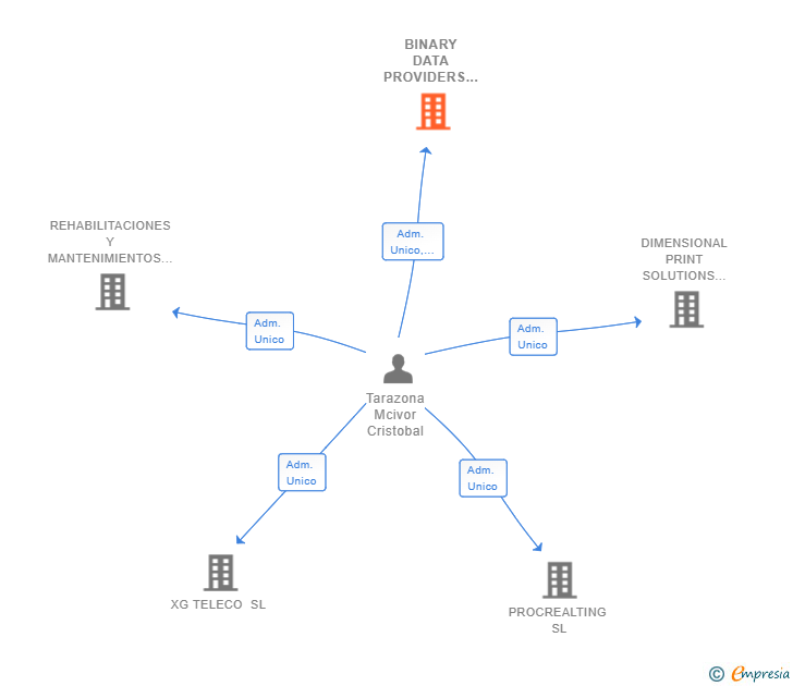 Vinculaciones societarias de BINARY DATA PROVIDERS SL