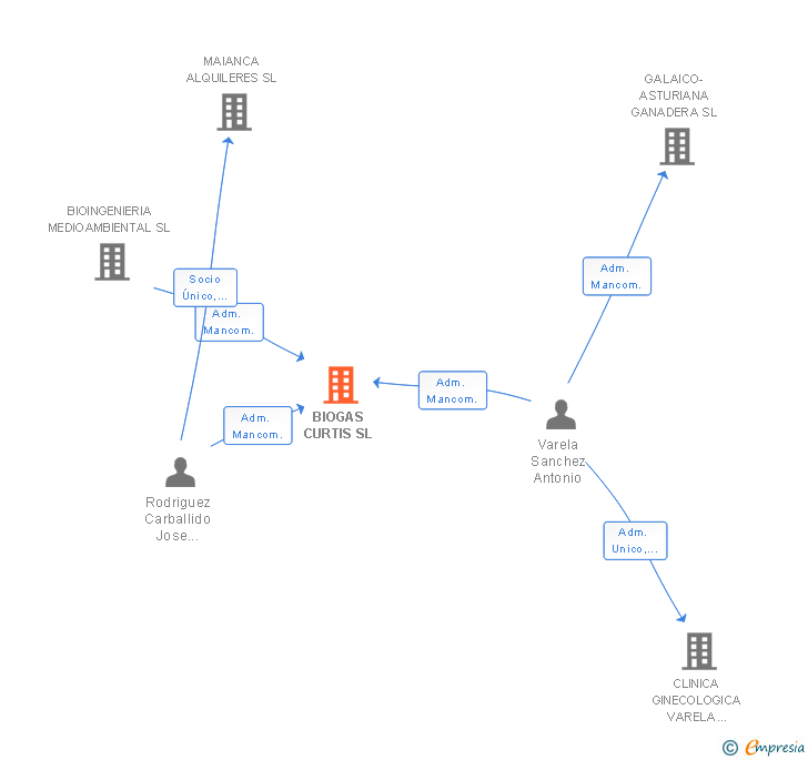 Vinculaciones societarias de BIOGAS CURTIS SL