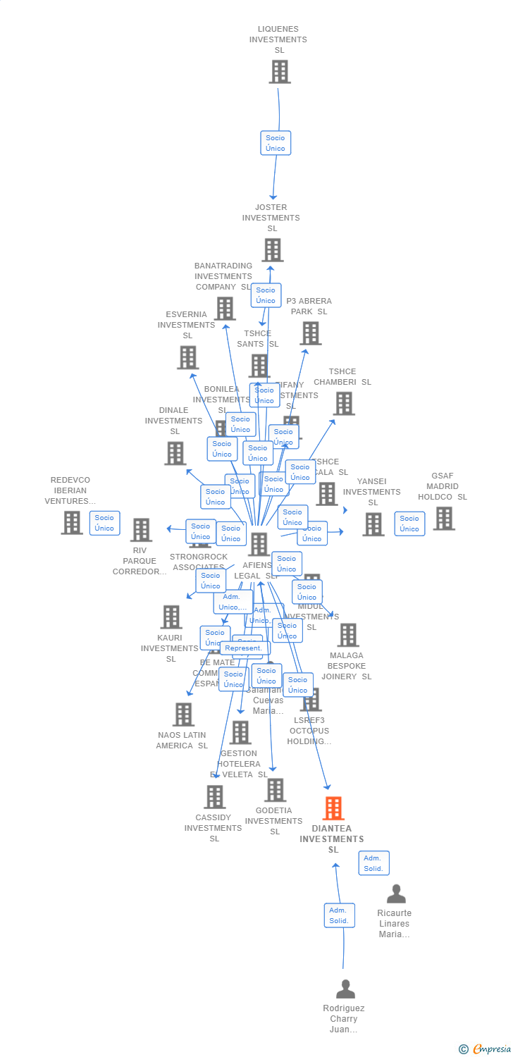 Vinculaciones societarias de DIANTEA INVESTMENTS SL