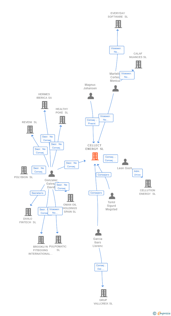 Vinculaciones societarias de CELLECT ENERGY SL