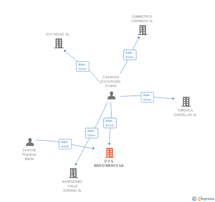 Vinculaciones societarias de D V S INVESTMENTS SL